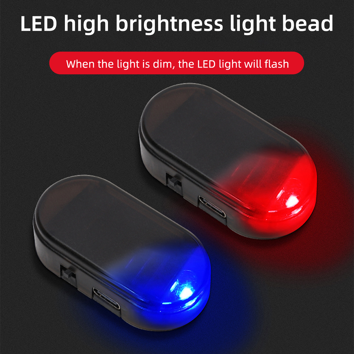 Interior Design Icon - Car Mini LED Solar Warning Light