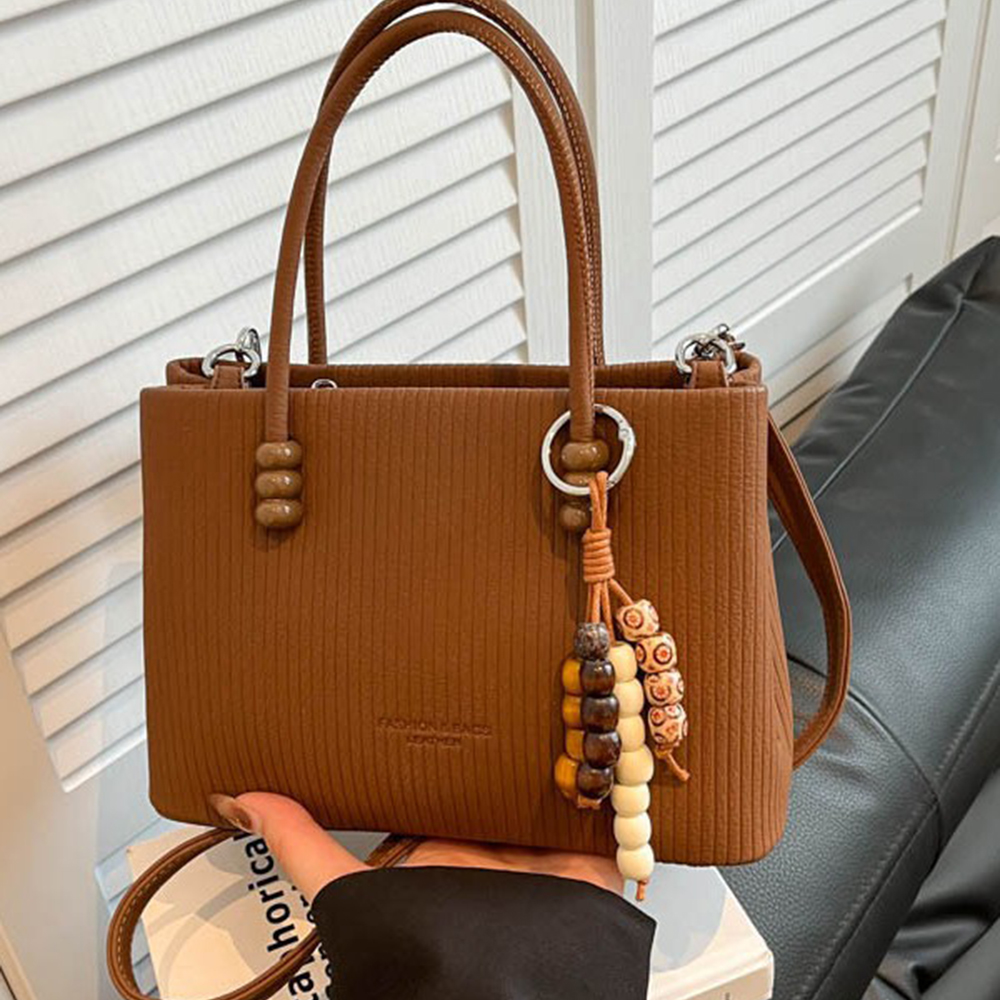 Interior Design Style - Thin Stripe Pattern PU Leather Crossbody