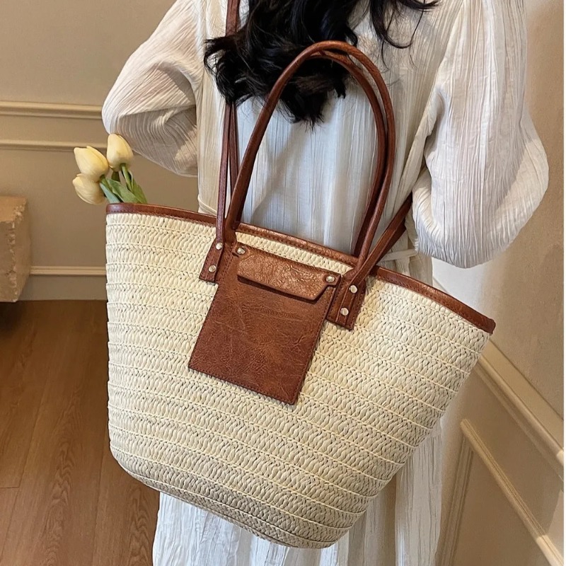 Woven Shoulder Bag Straw Baske - Interior Design Style recensione e prezzo