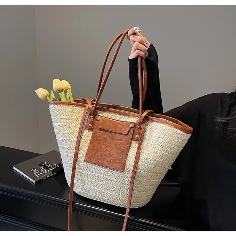Woven Shoulder Bag Straw Baske - Interior Design Style recensione e prezzo