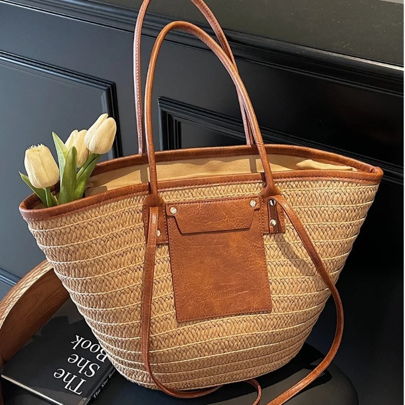 Woven Shoulder Bag Straw Baske - Interior Design Style recensione e prezzo