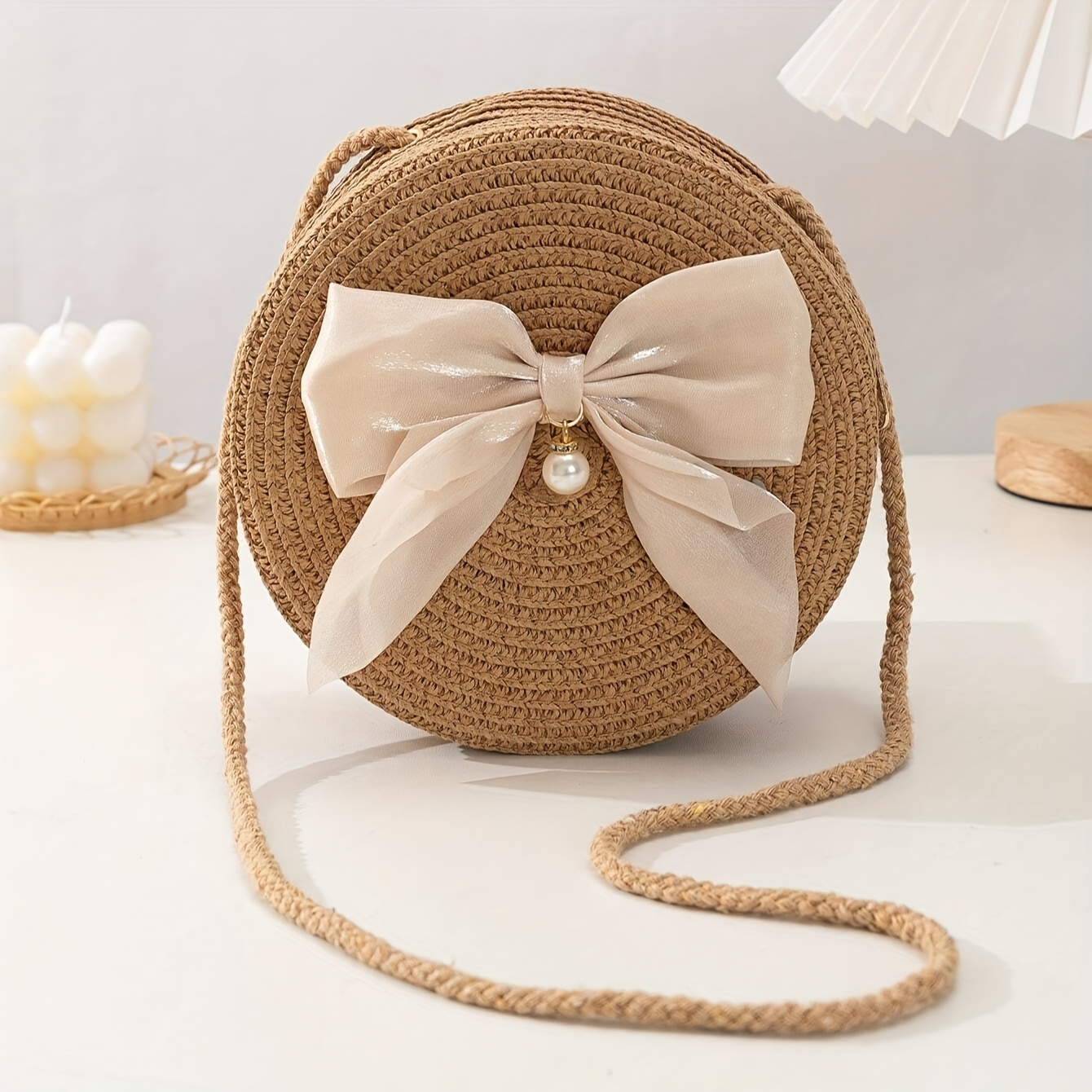 Elegant Round Straw Crossbody  - Interior Design Style recensione e prezzo