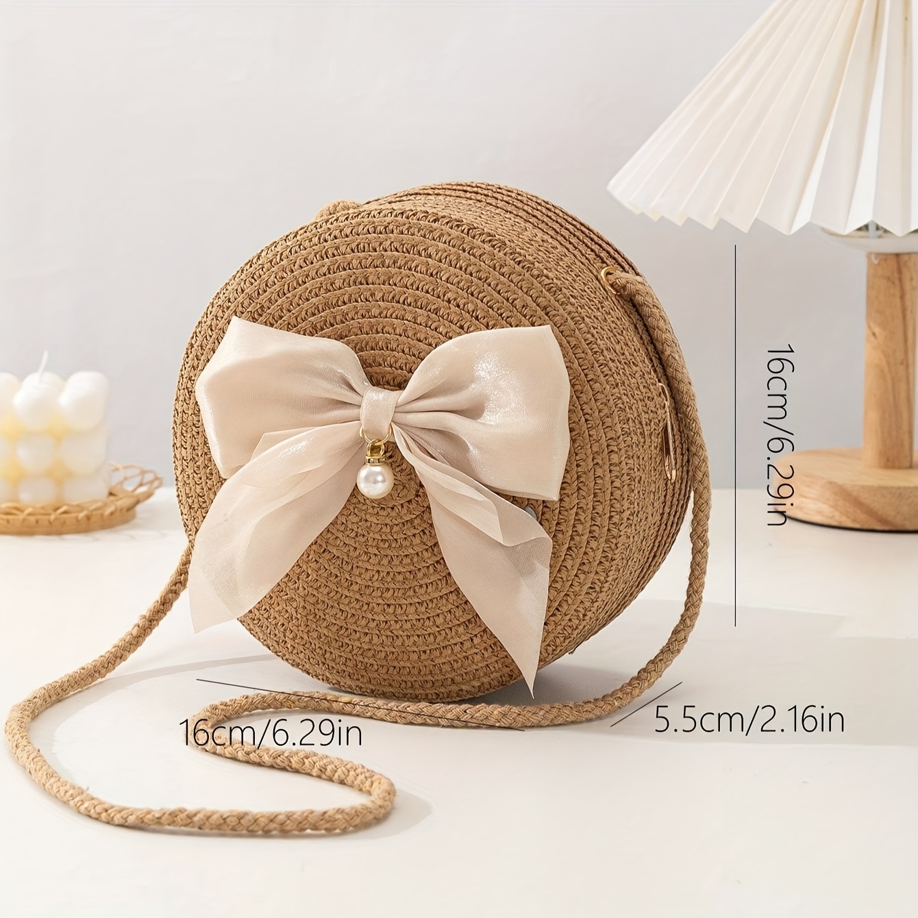 Elegant Round Straw Crossbody  - Interior Design Style recensione e prezzo