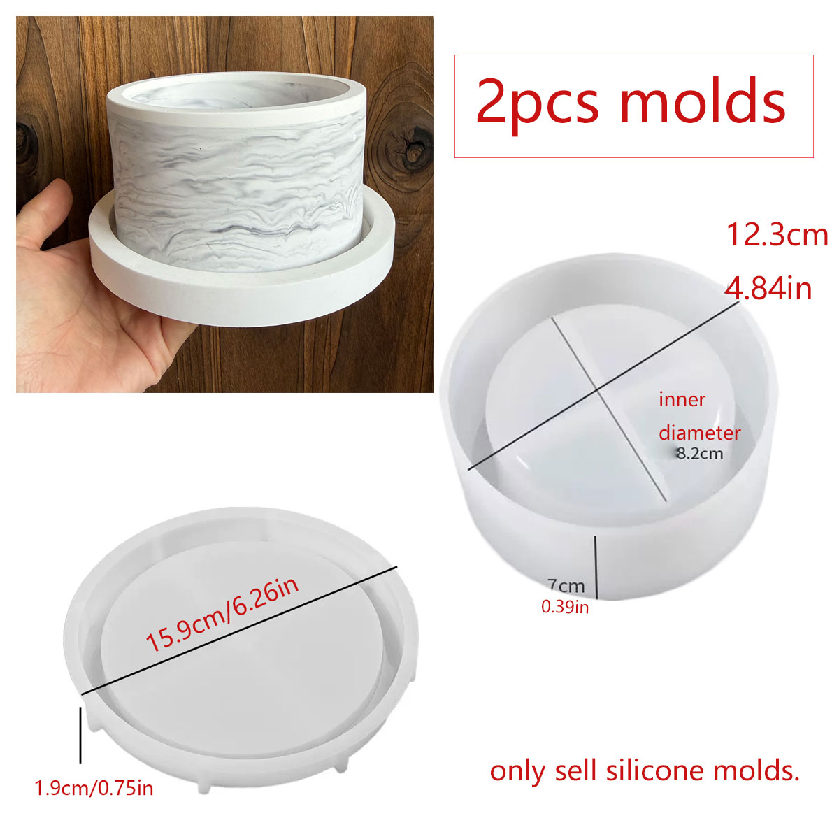 Large Concrete Planter Mold Si - Terrazzo Pot Cement recensione e prezzo