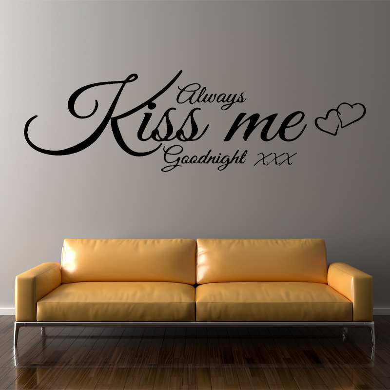 Wall Decal Quote Always Kiss M - Interior Design Quotes recensione e prezzo