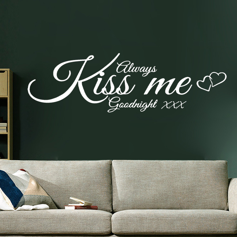 Wall Decal Quote Always Kiss M - Interior Design Quotes recensione e prezzo