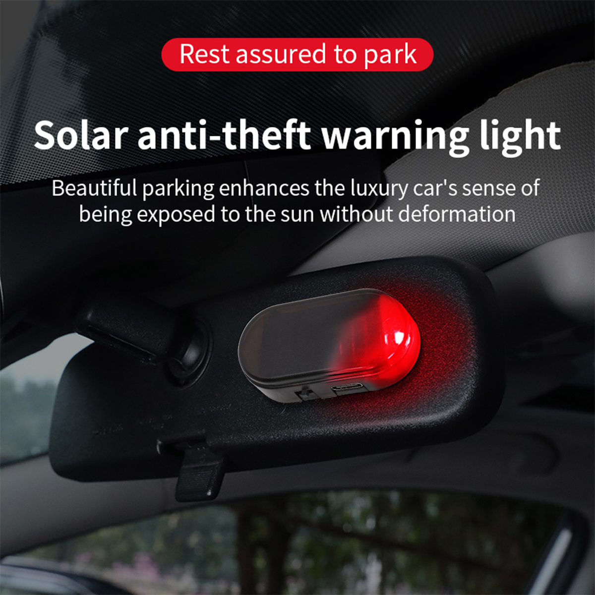 Car Mini LED Solar Warning Lig - Interior Design Icon recensione e prezzo