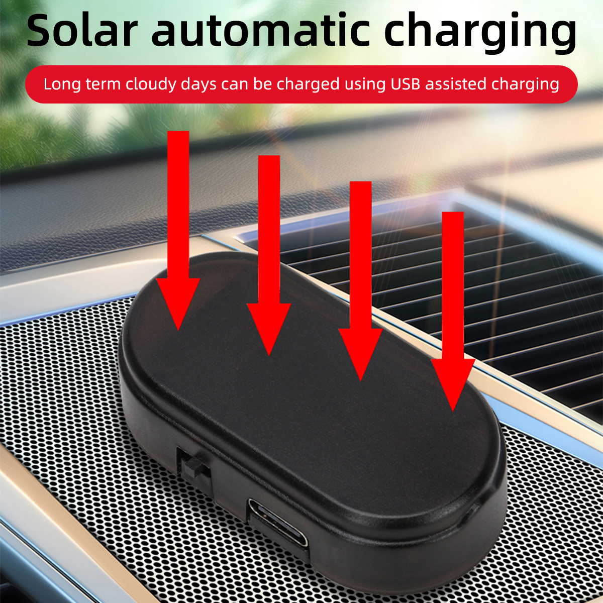 Car Mini LED Solar Warning Lig - Interior Design Icon recensione e prezzo