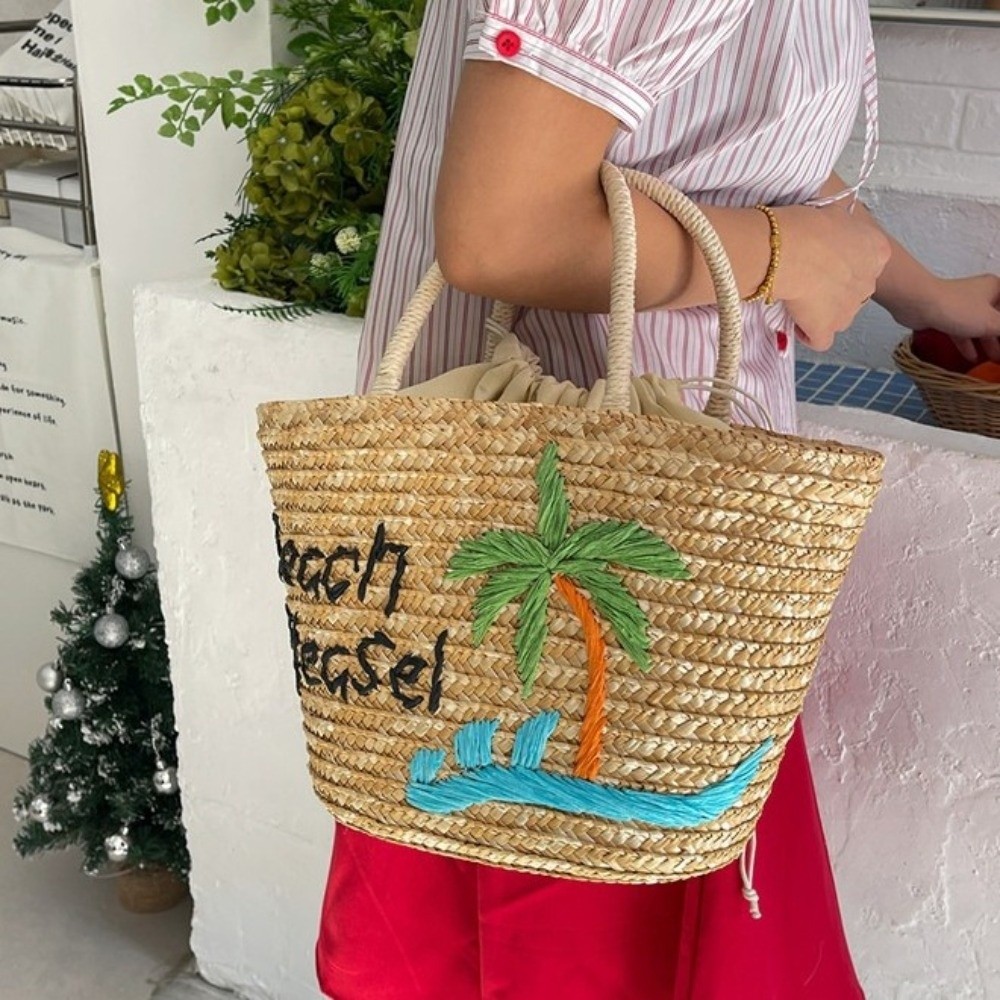 Embroidery String Straw Tote B - Interior Design Style recensione e prezzo
