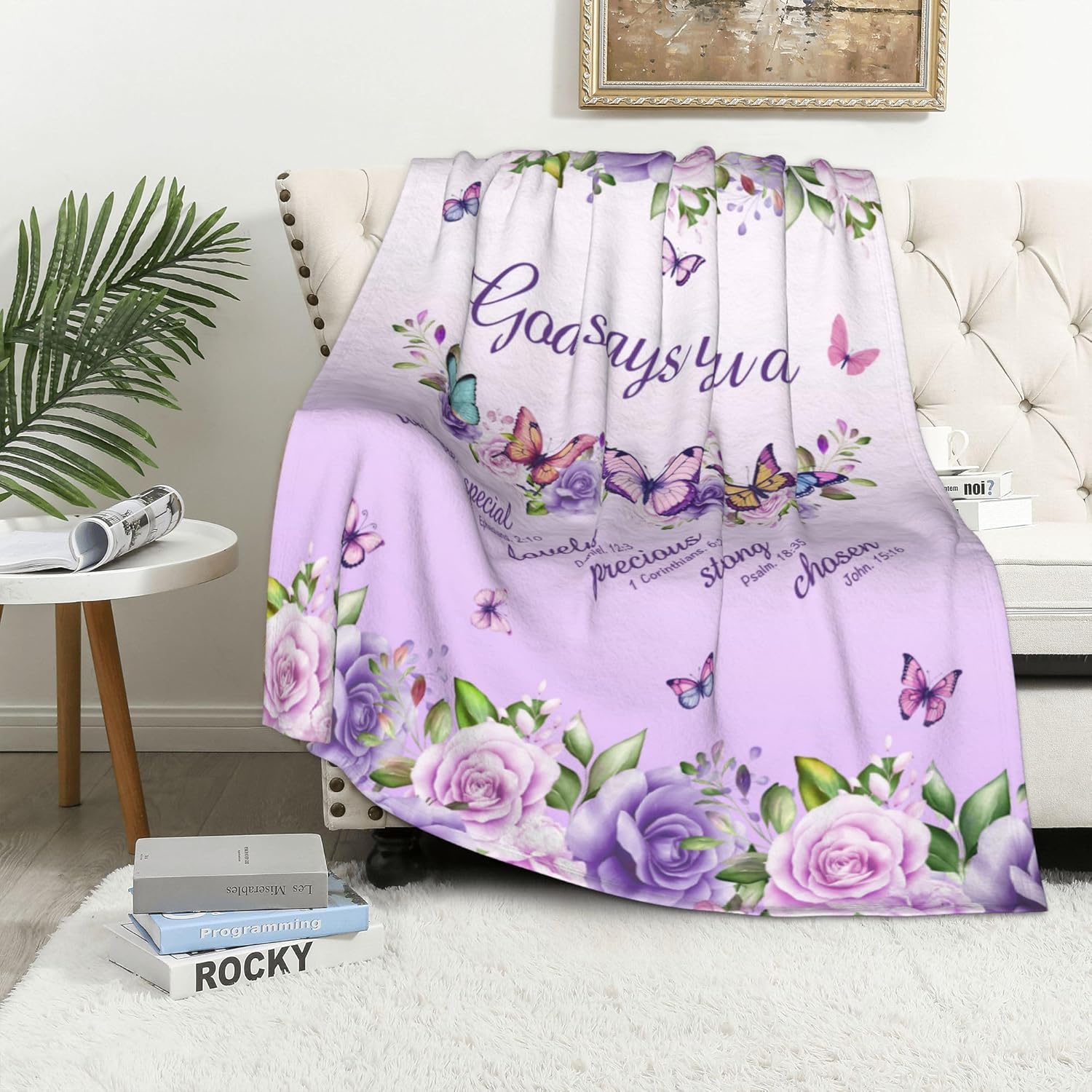 Purple Roses Butterflies Faith - Interior Design Quotes recensione e prezzo