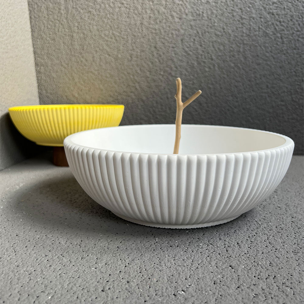 Large Striped Bowl Vessel Conc - Terrazzo Pot Cement recensione e prezzo