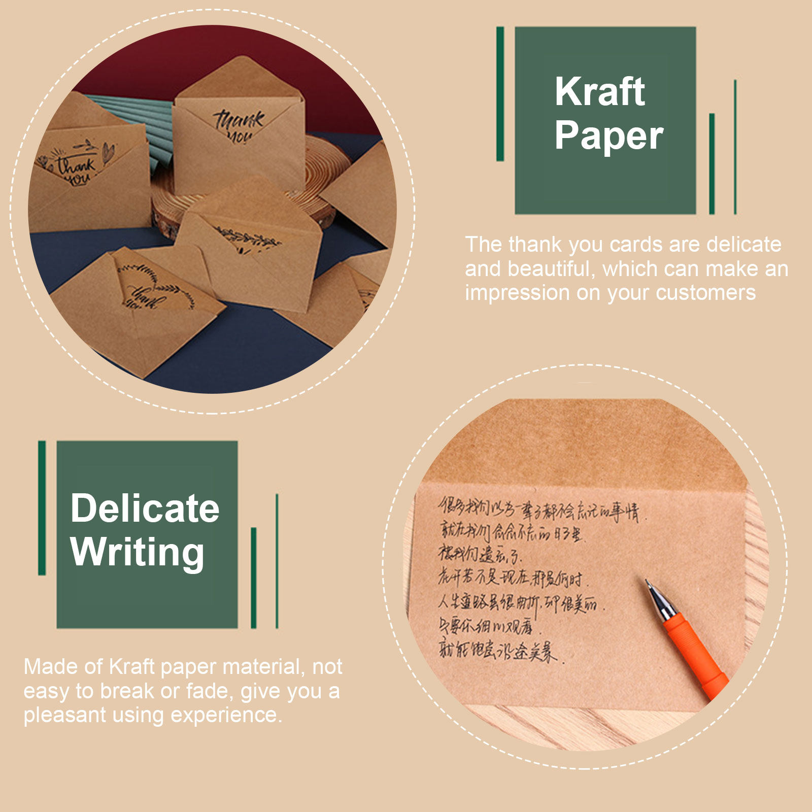 16Sets Thank You Cards Kraft P - Interior Design Online Free recensione e prezzo